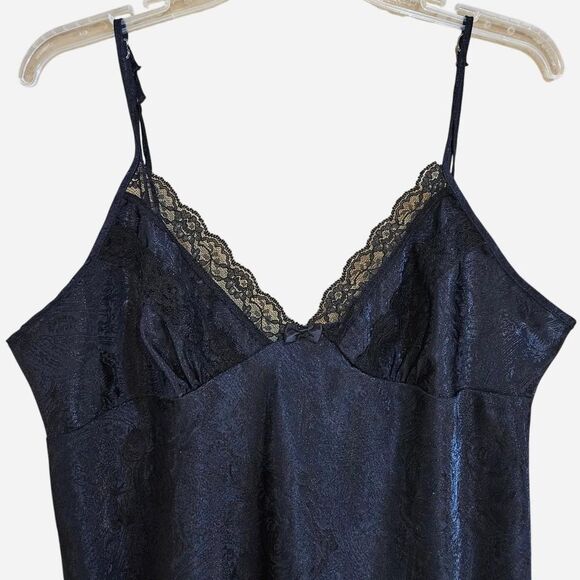 Adonna Dresses & Skirts - vintage goth grunge black paisley lace slip dress